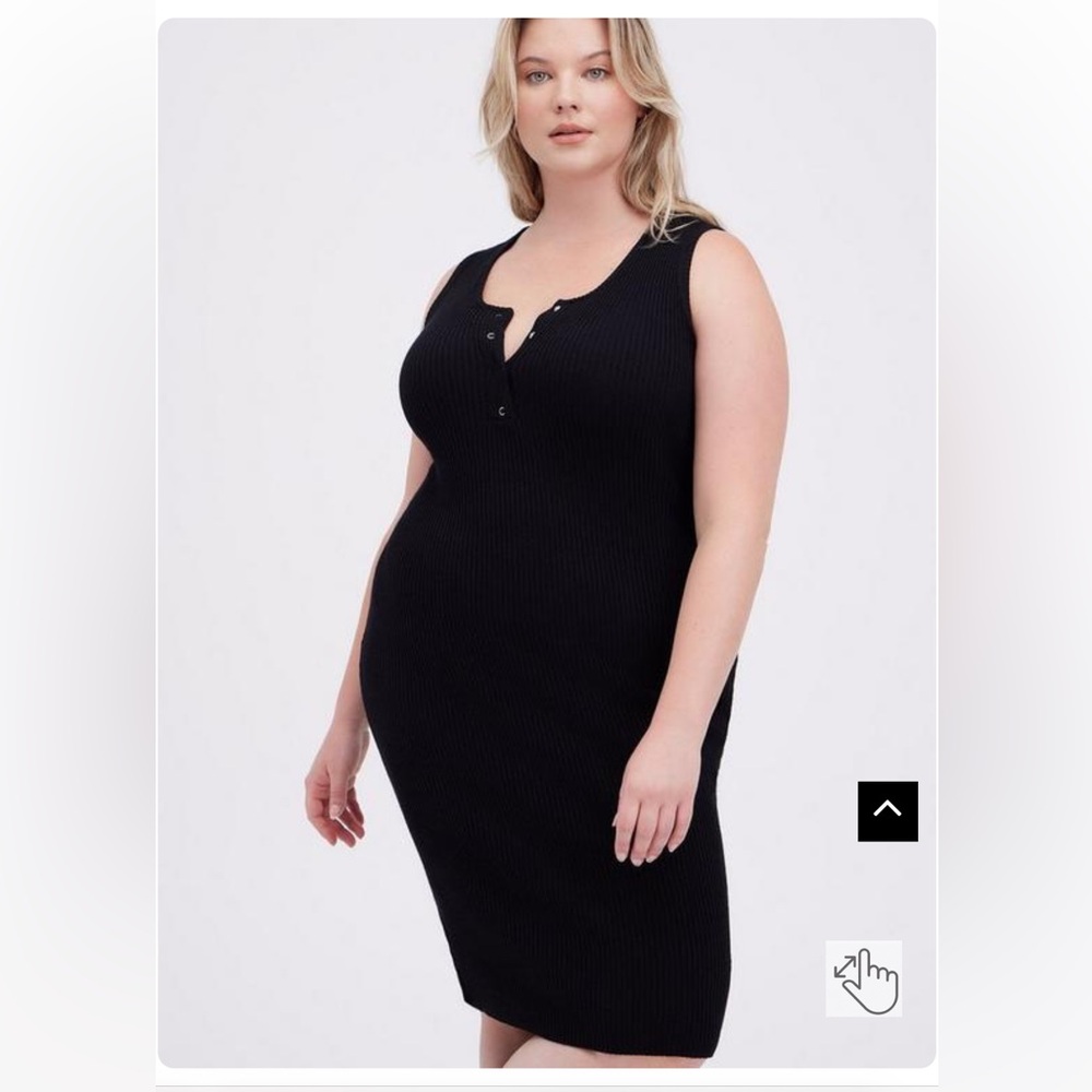Torrid black, knit bodycon dress.